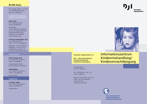 Deutsches Jugendinstitut, Informationszentrum Kindesmisshandlung/Kindesvernachlässigung, Falter-Außenseite